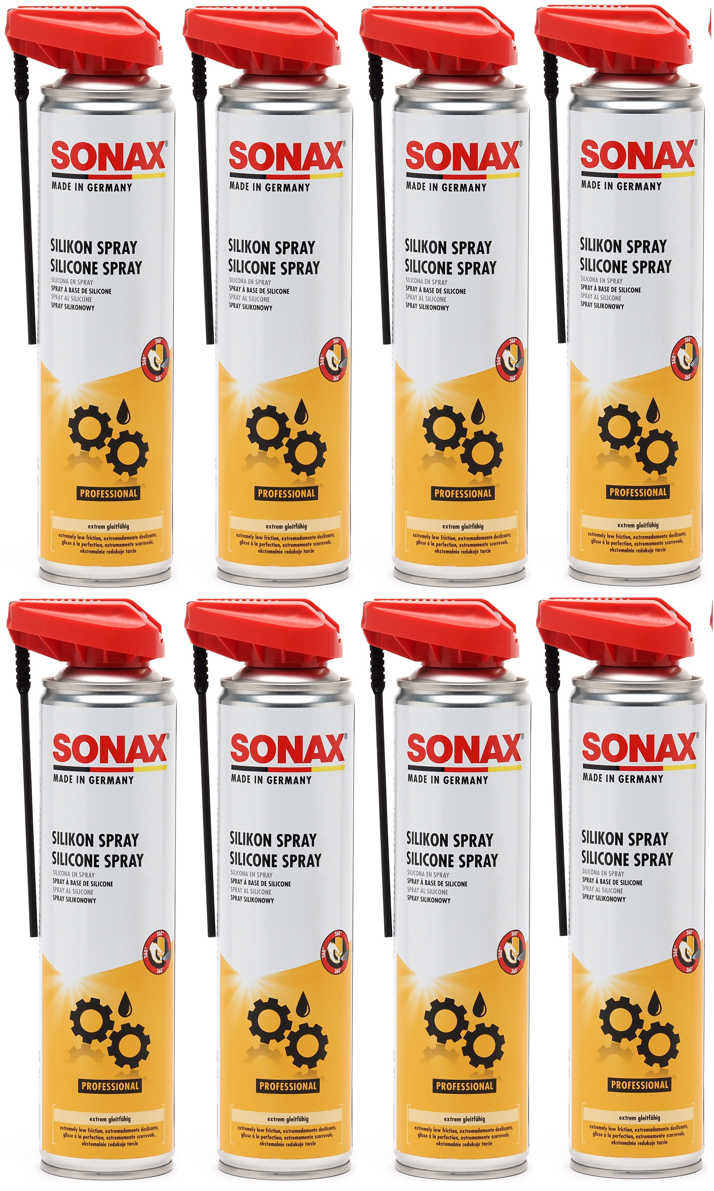 SONAX SilikonSpray mit EasySpray 8x 400 Milliliter