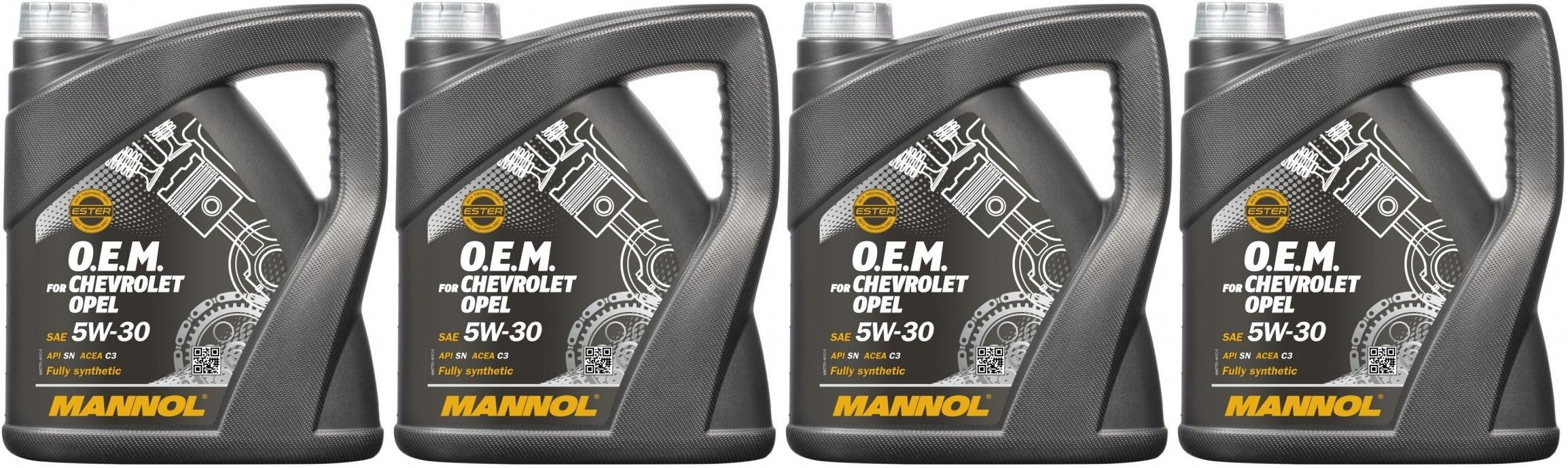 MANNOL 7701 O.E.M. for Chevrolet Opel 4x 4l = 16 Liter