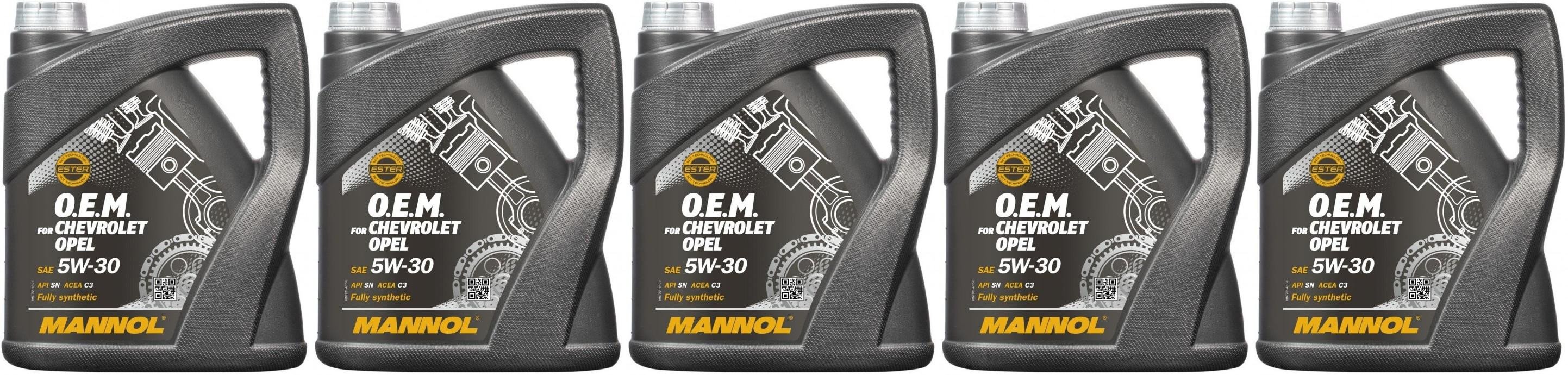 MANNOL 7701 O.E.M. for Chevrolet Opel 5x 4l = 20 Liter