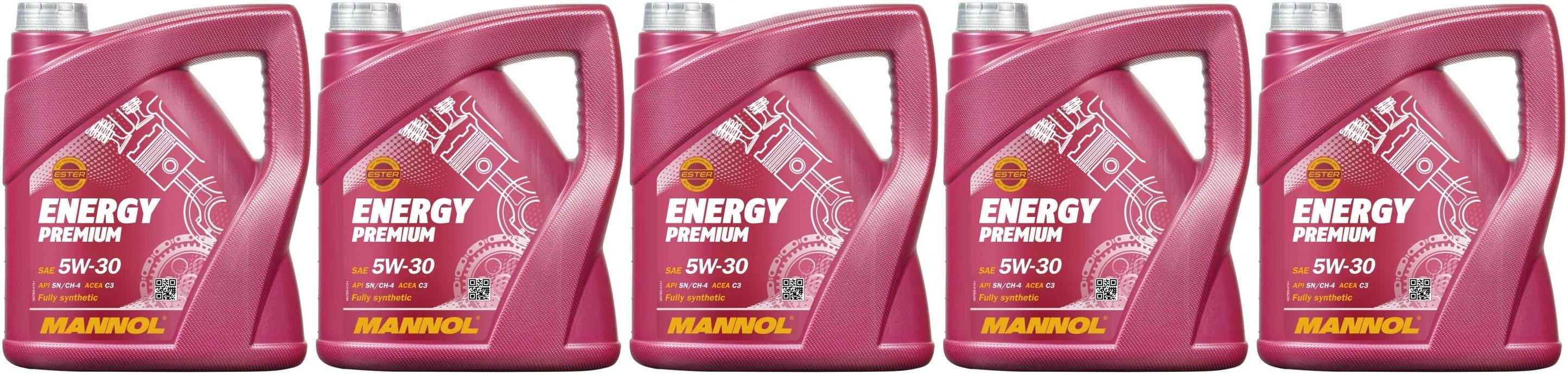 MANNOL 7908 ENERGY PREMIUM SAE 5W-30 5x 4l = 20 Liter