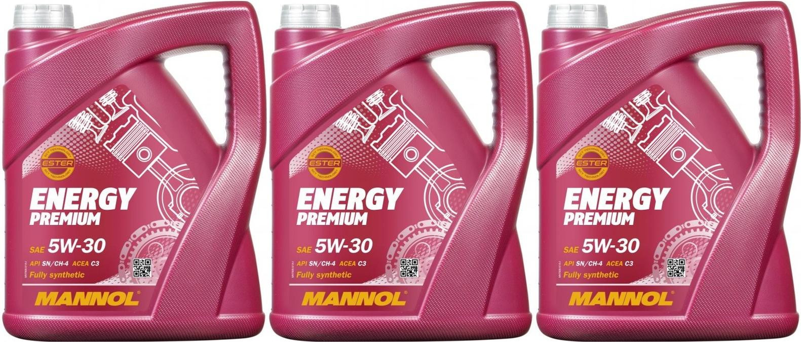 MANNOL 7908 ENERGY PREMIUM SAE 5W-30 3x 5 = 15 Liter