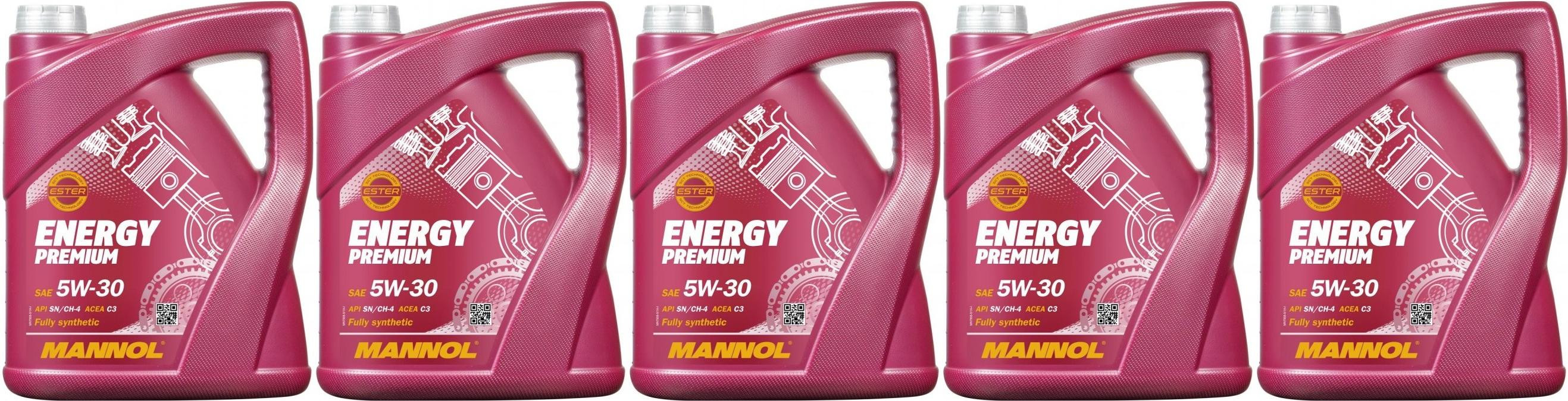 MANNOL 7908 ENERGY PREMIUM SAE 5W-30 5x 5 = 25 Liter