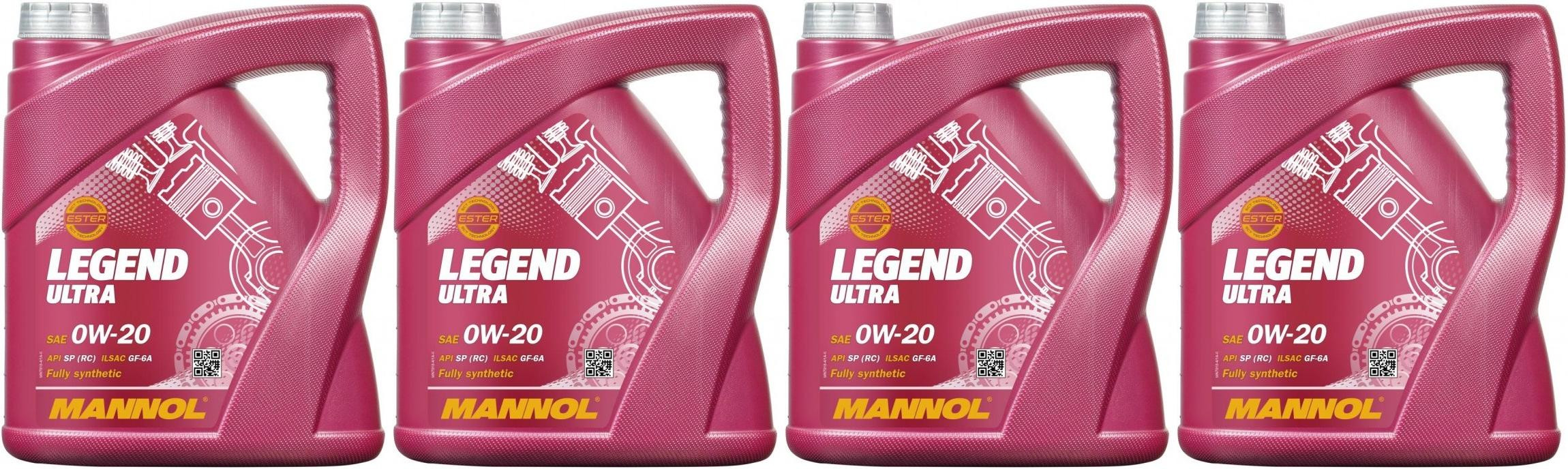 MANNOL 7918 LEGEND ULTRA SAE 0W-20 4x 4l = 16 Liter