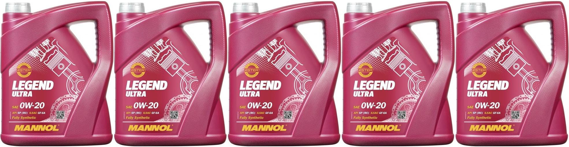 MANNOL 7918 LEGEND ULTRA SAE 0W-20 5x 5 = 25 Liter