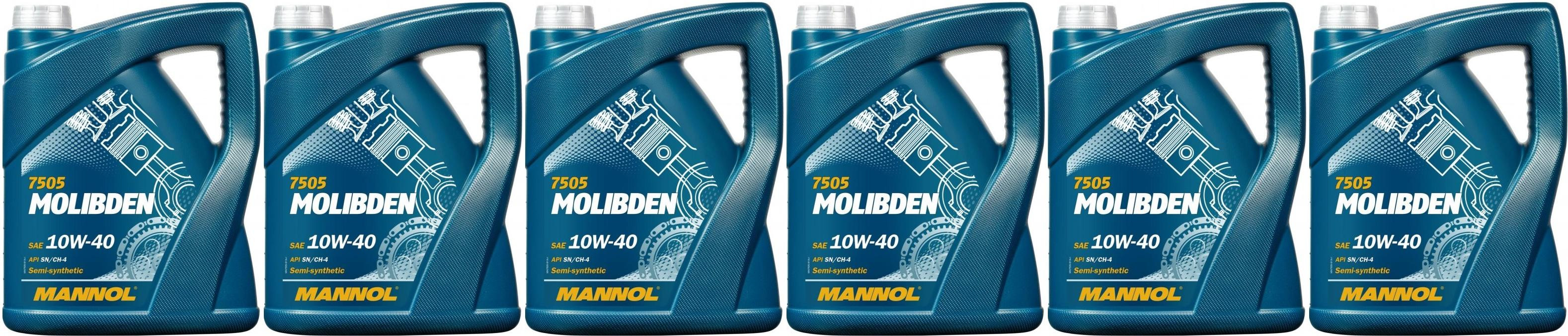 MANNOL 7505 MOLIBDEN BENZIN SAE 10W-40 6x 4l = 24 Liter