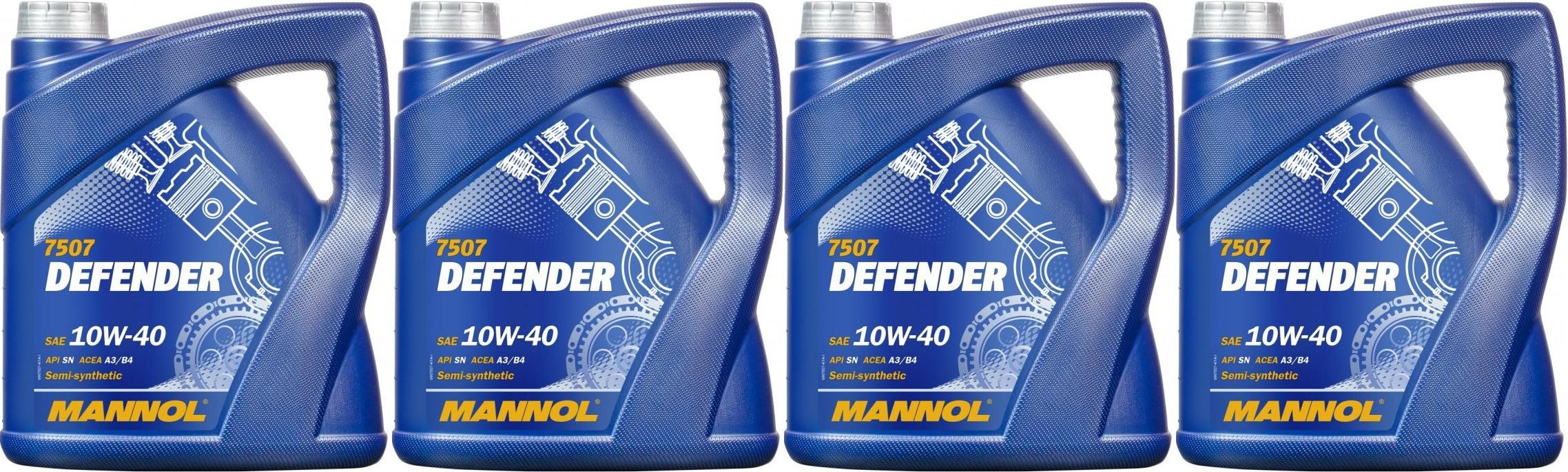 MANNOL 7507 DEFENDER SAE 10W-40 4x 4l = 16 Liter