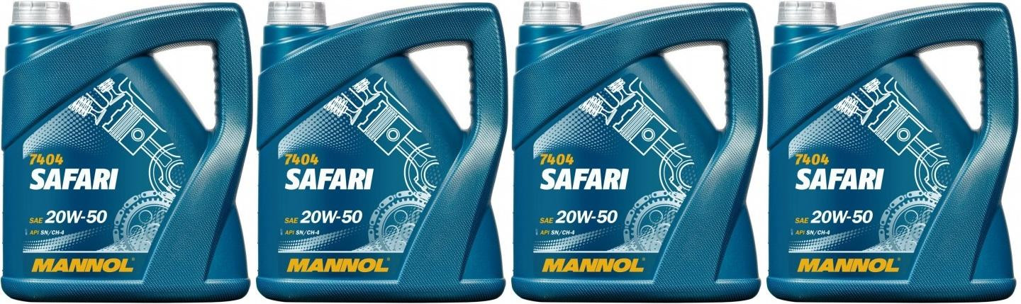 MANNOL 7404 SAFARI SAE 20W-50 4x 4l = 16 Liter