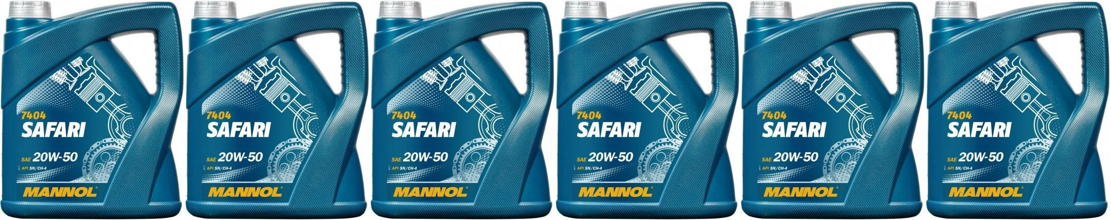 MANNOL 7404 SAFARI SAE 20W-50 6x 4l = 24 Liter