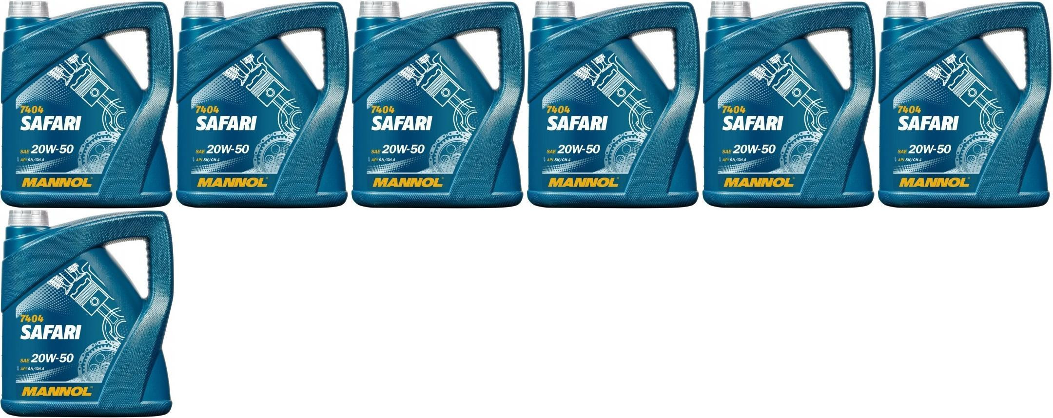 MANNOL 7404 SAFARI SAE 20W-50 7x 4l = 28 Liter