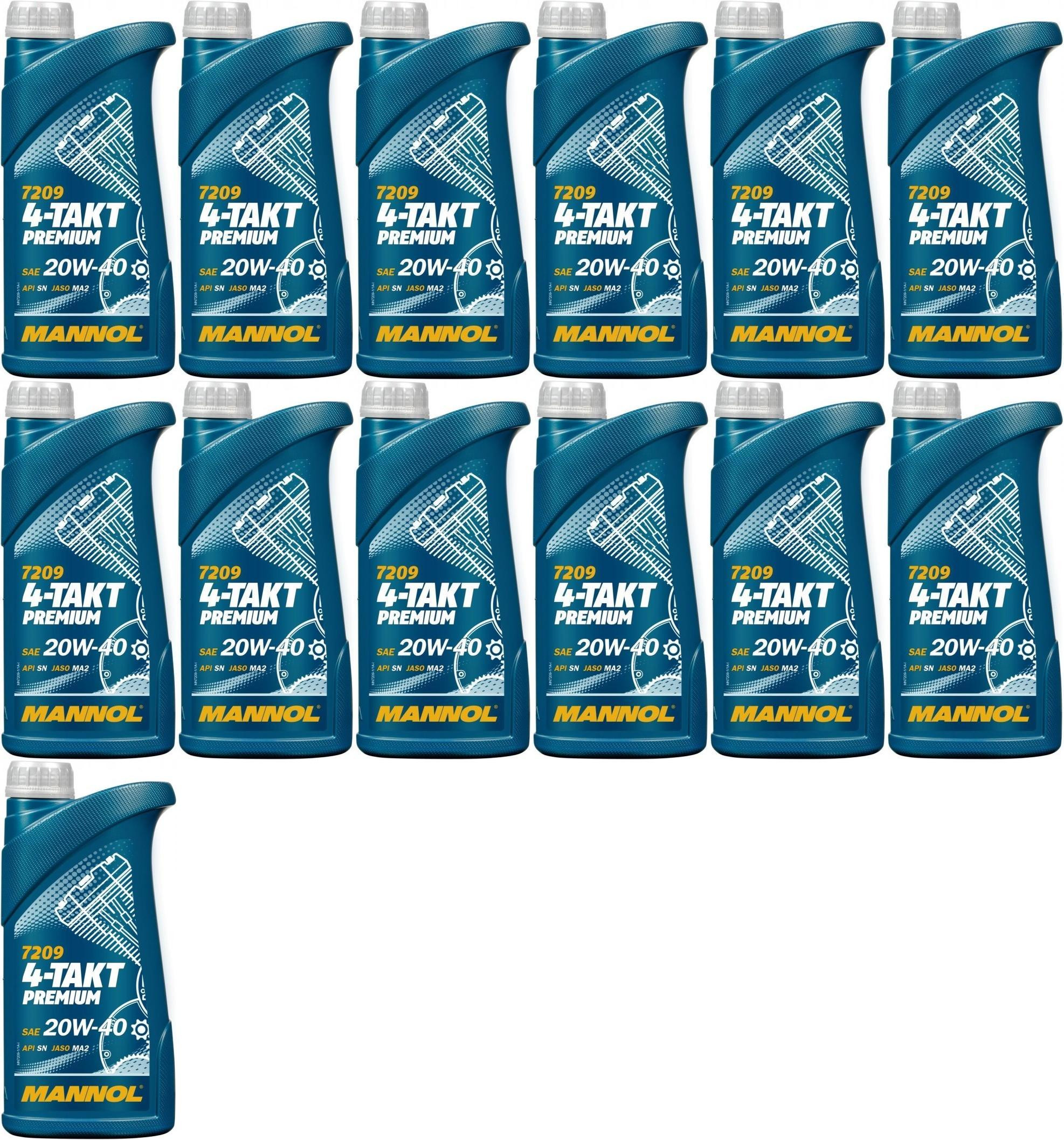 MANNOL 7209 4-TAKT Premium SAE 20W-40 13x 1l = 13 Liter