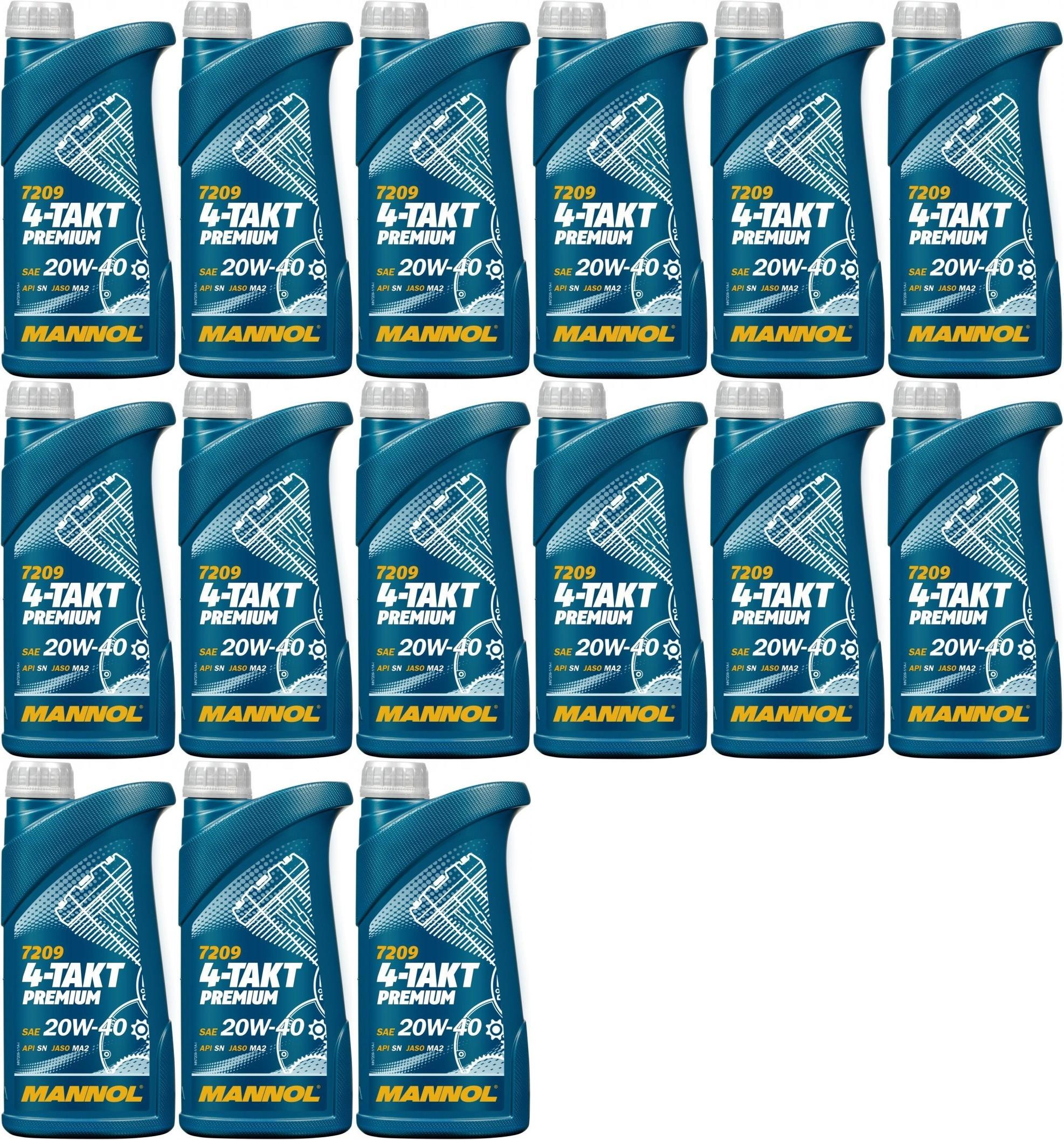 MANNOL 7209 4-TAKT Premium SAE 20W-40 15x 1l = 15 Liter