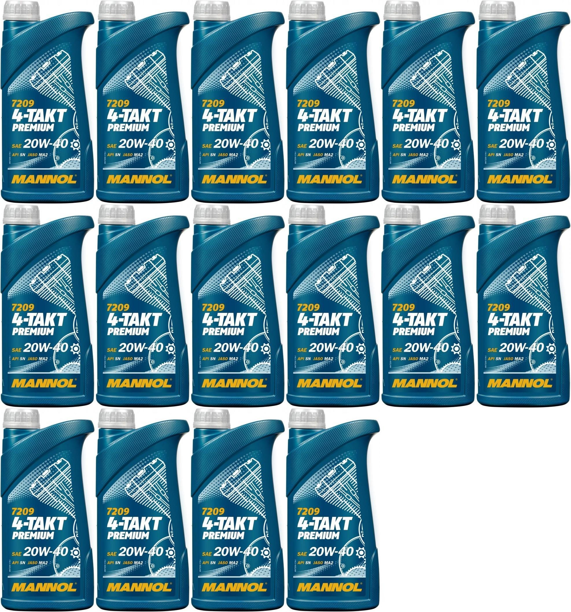 MANNOL 7209 4-TAKT Premium SAE 20W-40 16x 1l = 16 Liter