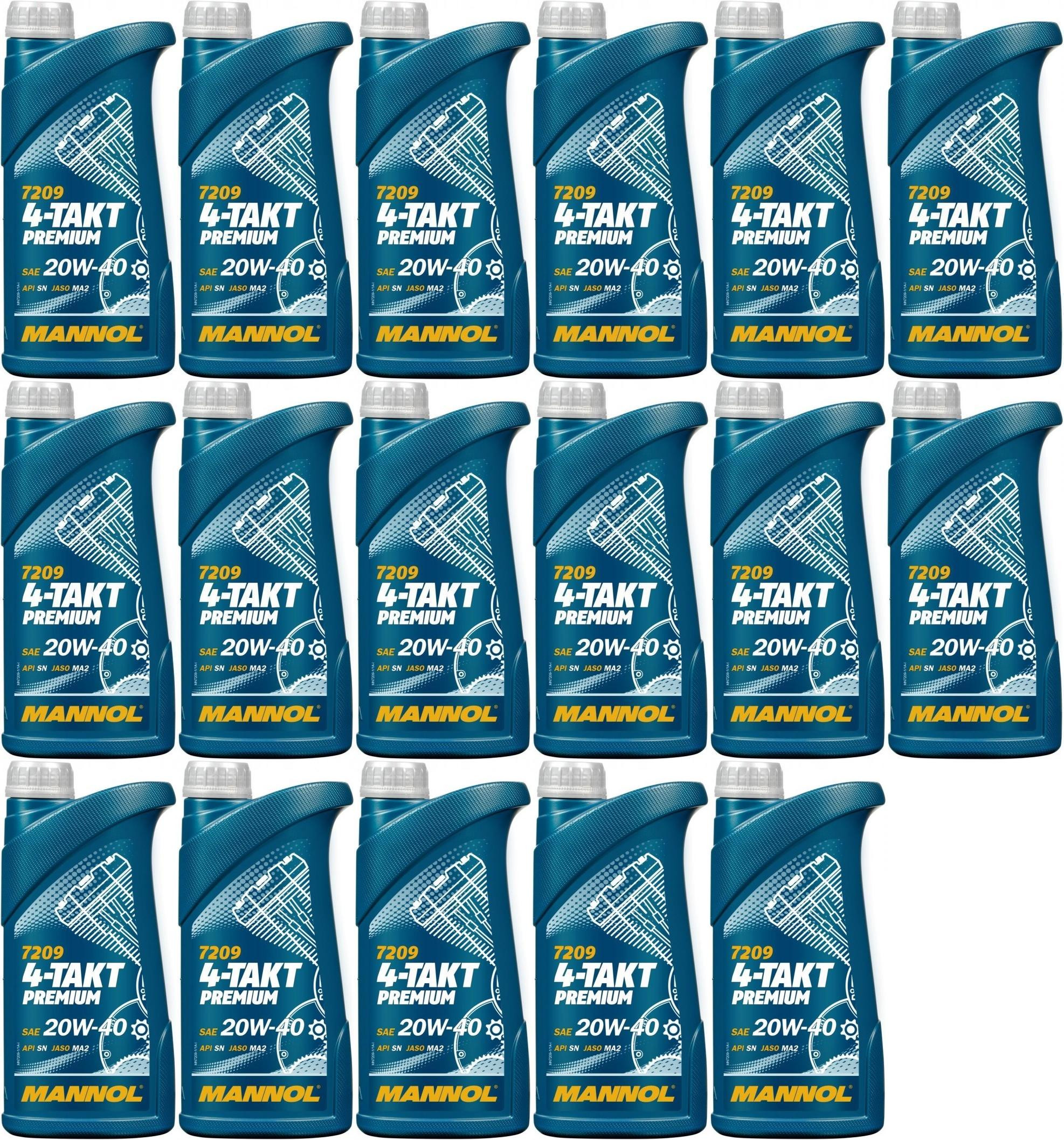MANNOL 7209 4-TAKT Premium SAE 20W-40 17x 1l = 17 Liter