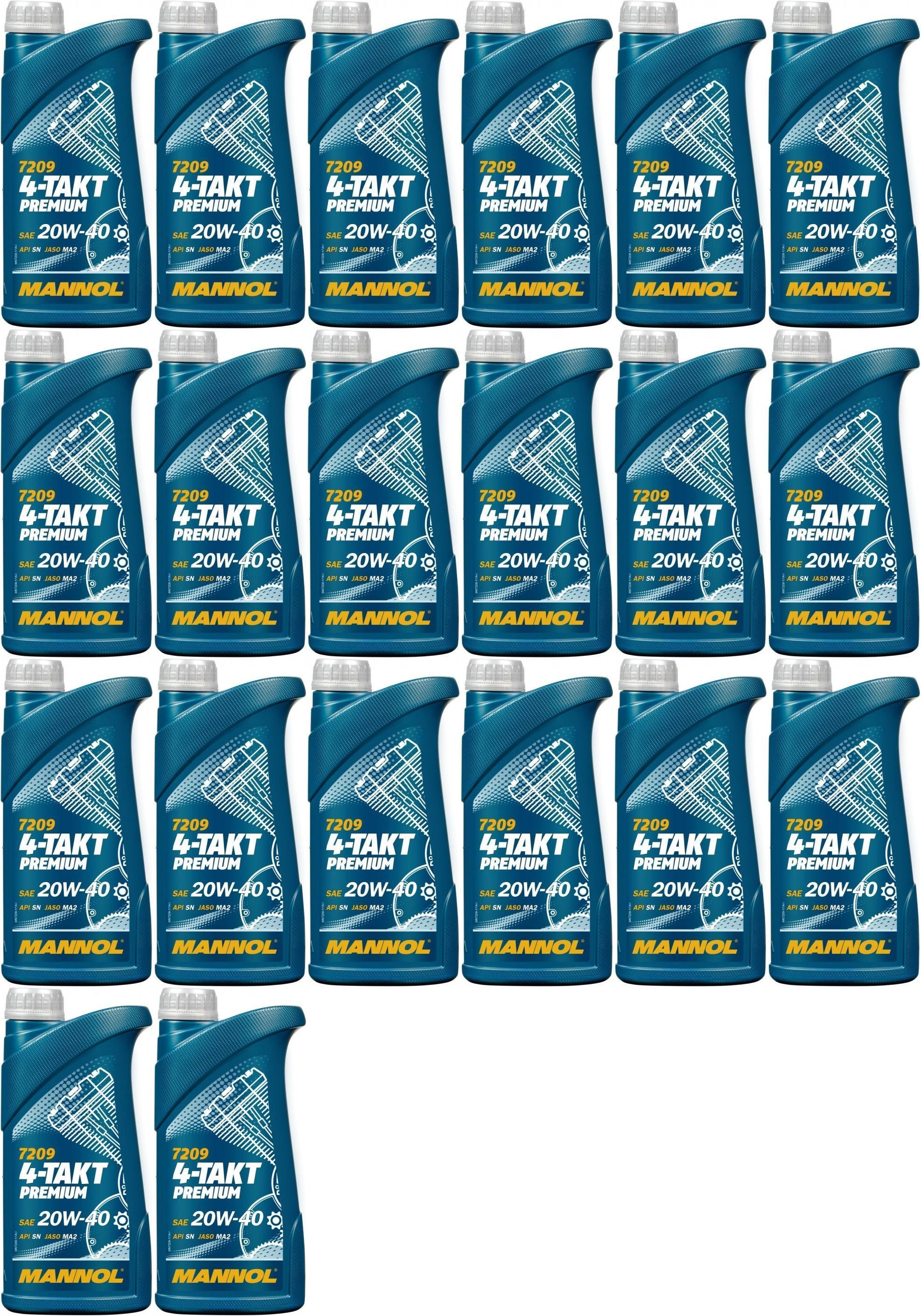 MANNOL 7209 4-TAKT Premium SAE 20W-40 20x 1l = 20 Liter