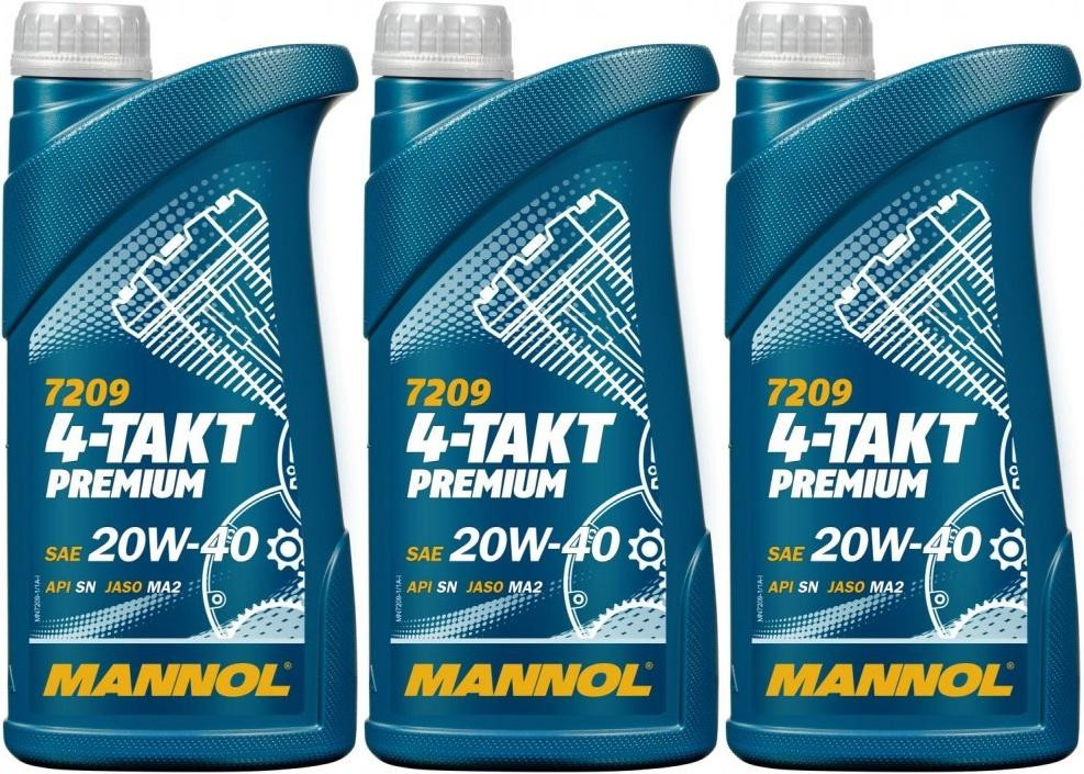 MANNOL 7209 4-TAKT Premium SAE 20W-40 3x 1l = 3 Liter