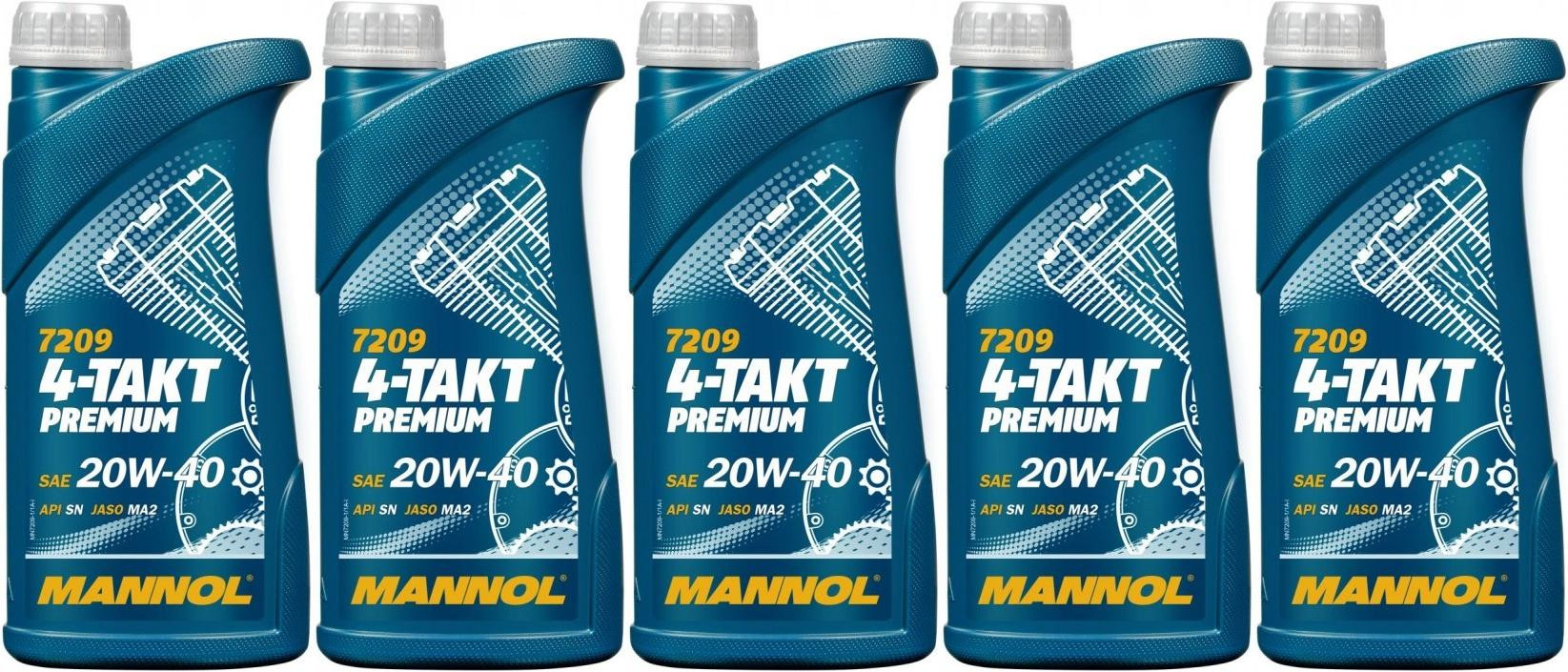MANNOL 7209 4-TAKT Premium SAE 20W-40 5x 1l = 5 Liter
