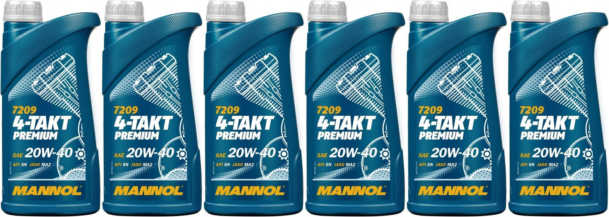 MANNOL 7209 4-TAKT Premium SAE 20W-40 6x 1l = 6 Liter