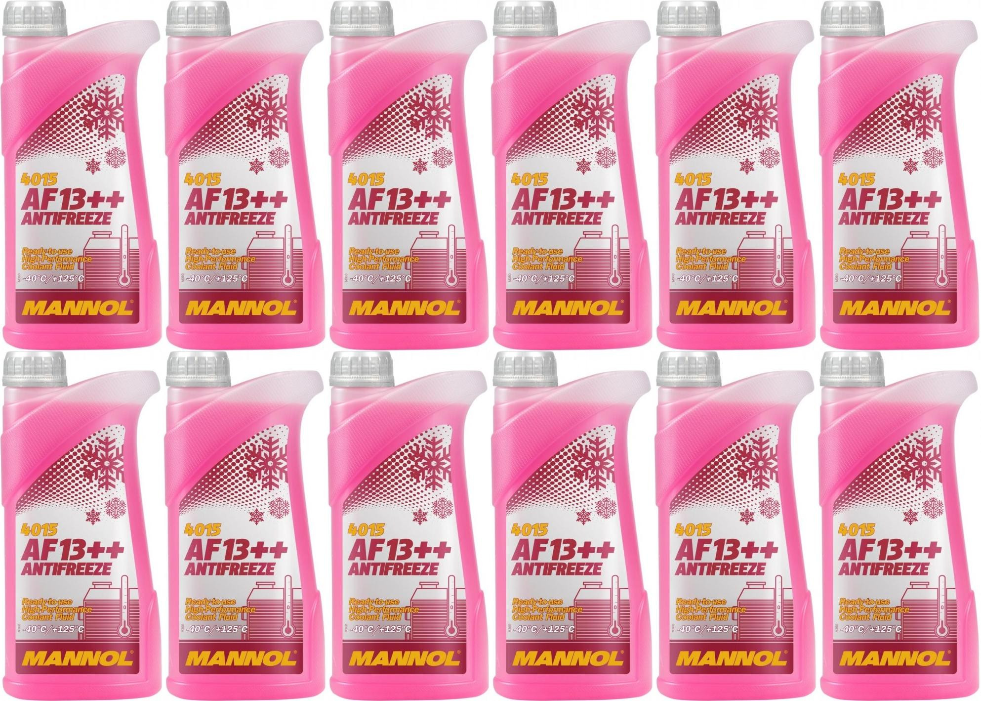 MANNOL Kühlerfrostschutz AF13++ Fertigmischung (- 40°C) 12x 1l = 12 Liter