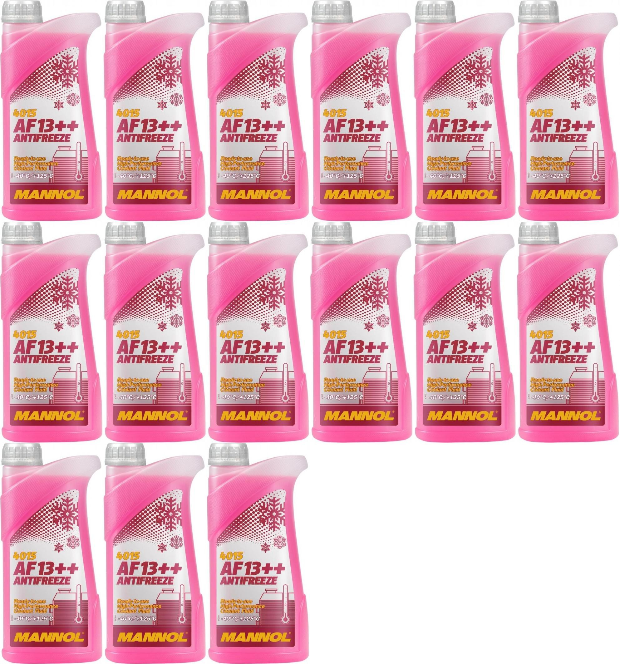 MANNOL Kühlerfrostschutz AF13++ Fertigmischung (- 40°C) 15x 1l = 15 Liter