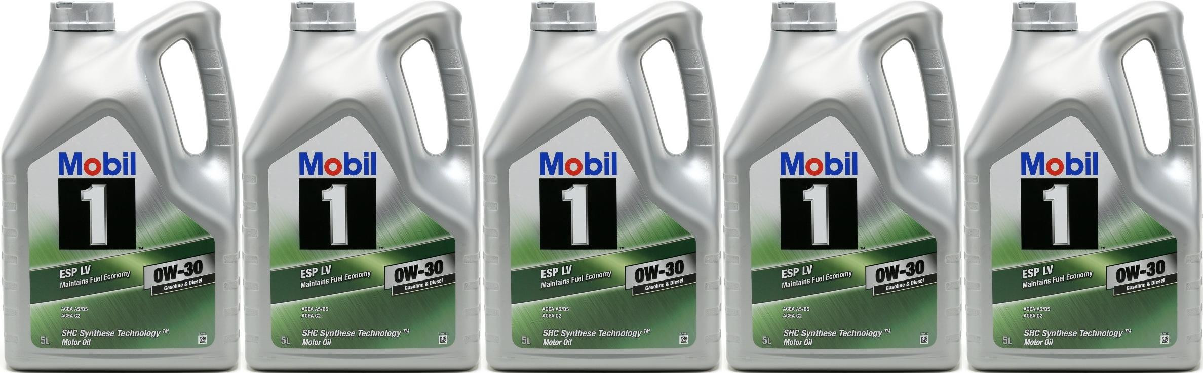 Mobil 1 ESP LV 0W-30 (A5/B5, C2) Motoröl 5x 5 = 25 Liter