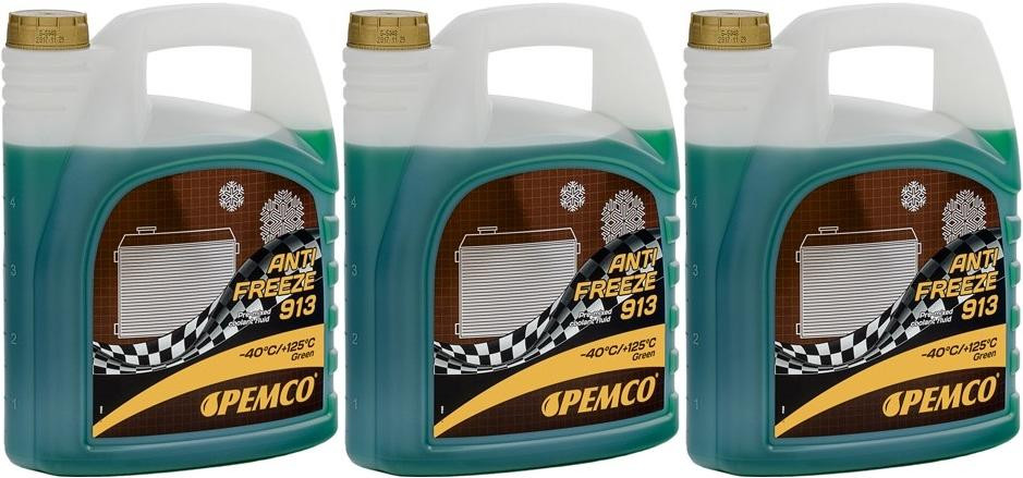 Pemco Kühlerfrostschutz Antifreeze 913 (-40)Hightec Fertigmischung 3x5= 15 Liter