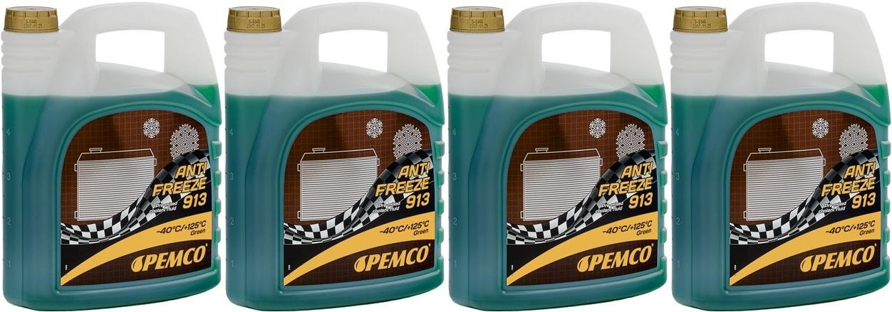 Pemco Kühlerfrostschutz Antifreeze 913 (-40)Hightec Fertigmischung 4x5= 20 Liter