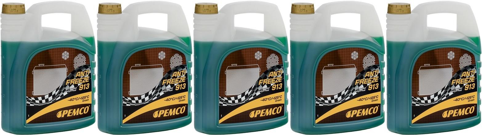 Pemco Kühlerfrostschutz Antifreeze 913 (-40)Hightec Fertigmischung 5x5= 25 Liter