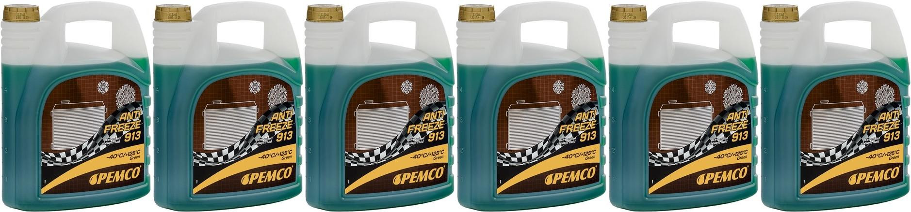 Pemco Kühlerfrostschutz Antifreeze 913 (-40)Hightec Fertigmischung 6x5= 30 Liter