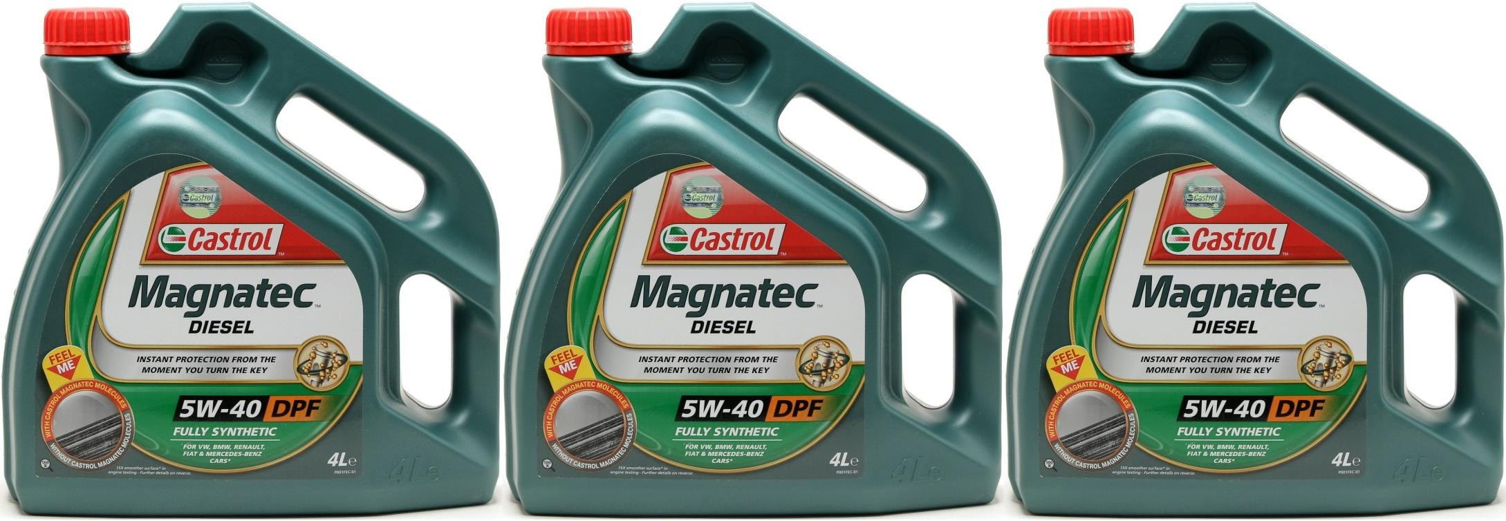 Castrol Magnatec Diesel 5W-40 DPF Motoröl 3x 4l = 12 Liter
