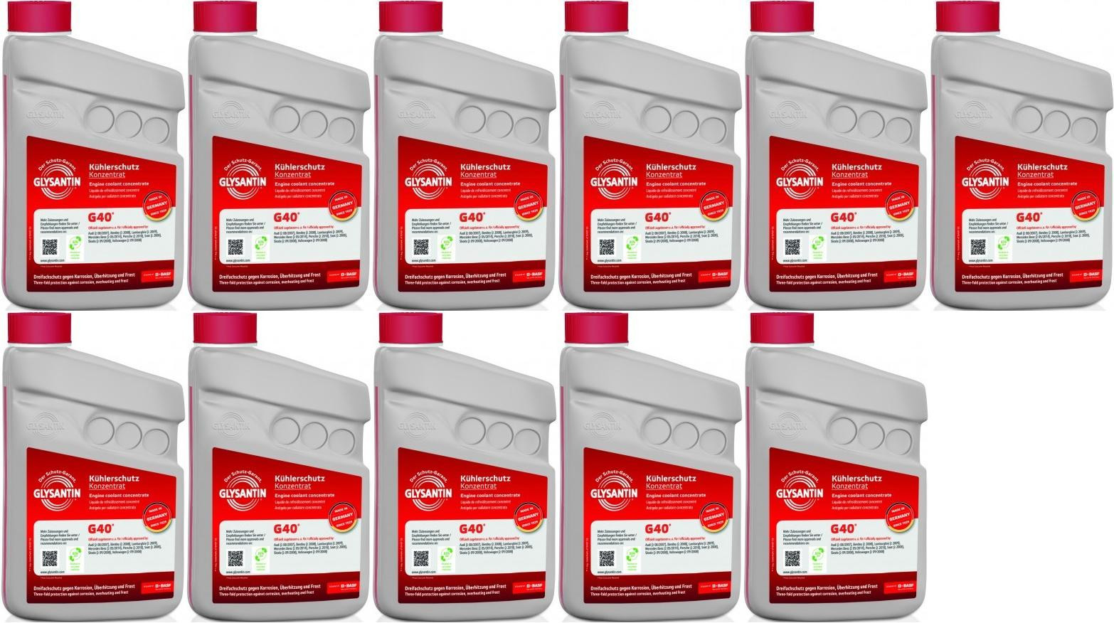 BASF Glysantin G40 Kühlerschutz Konzentrat 1 Liter 11x 1l = 11 Liter