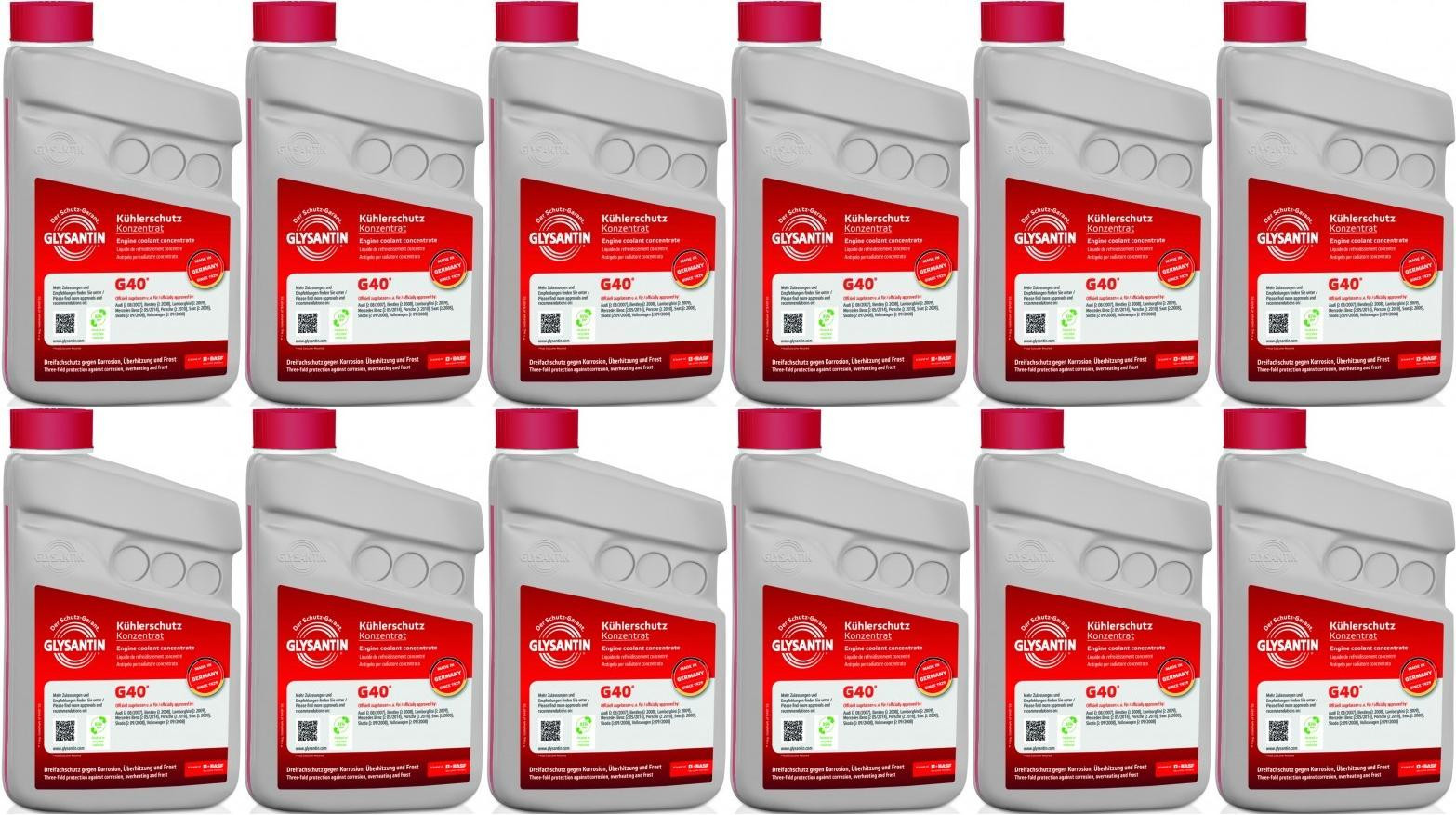 BASF Glysantin G40 Kühlerschutz Konzentrat 1 Liter 12x 1l = 12 Liter