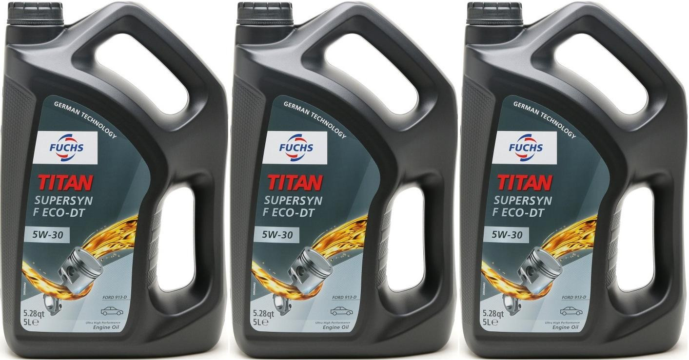 FUCHS TITAN Supersyn F Eco-DT SAE 5W-30 Motoröl 3x 5 = 15 Liter