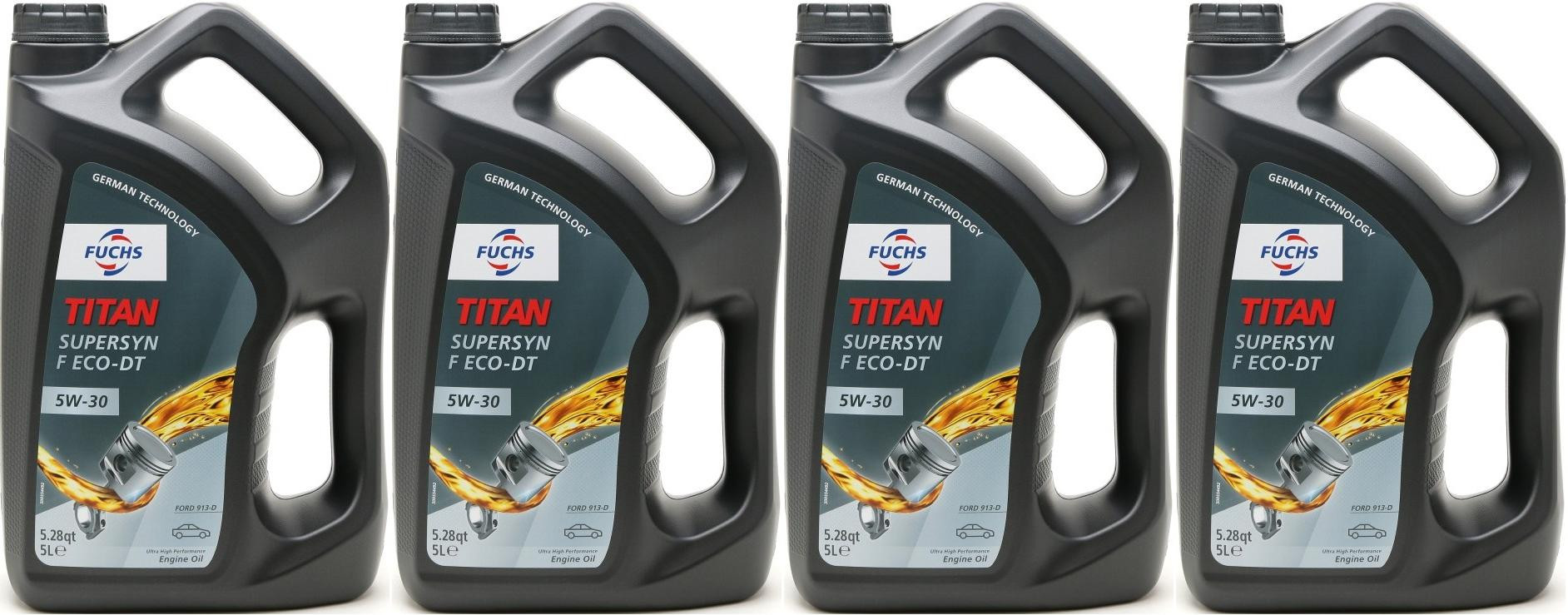 FUCHS TITAN Supersyn F Eco-DT SAE 5W-30 Motoröl 4x 5 = 20 Liter