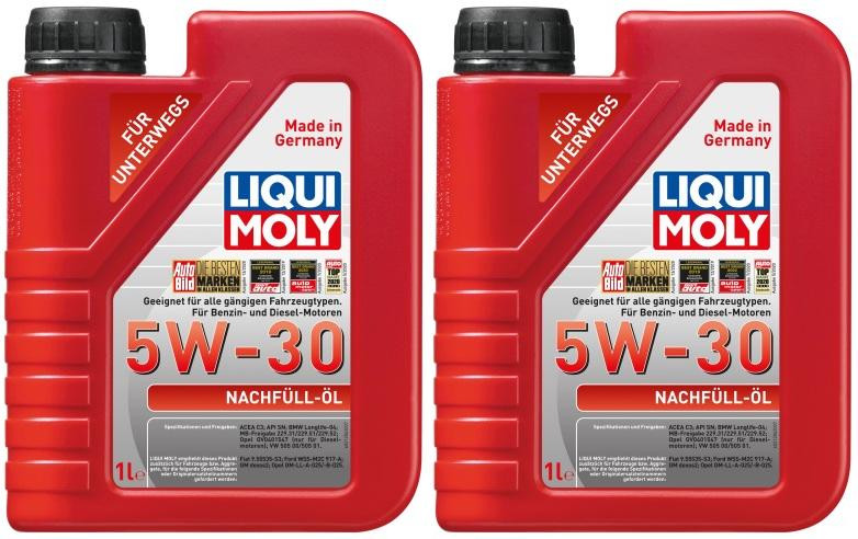 Liqui Moly 21286 Nachfüll-Öl 5W-30 Motoröl 2x 1l = 2 Liter