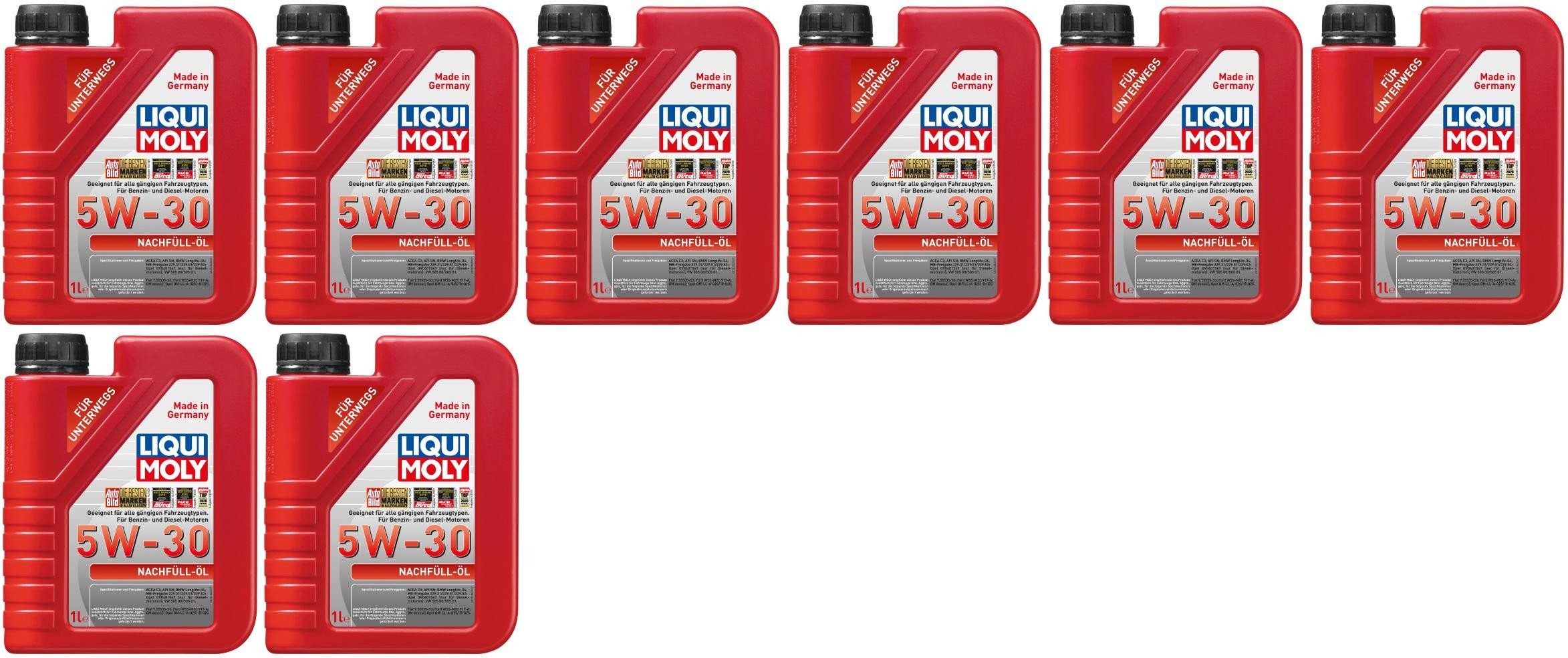 Liqui Moly 21286 Nachfüll-Öl 5W-30 Motoröl 8x 1l = 8 Liter