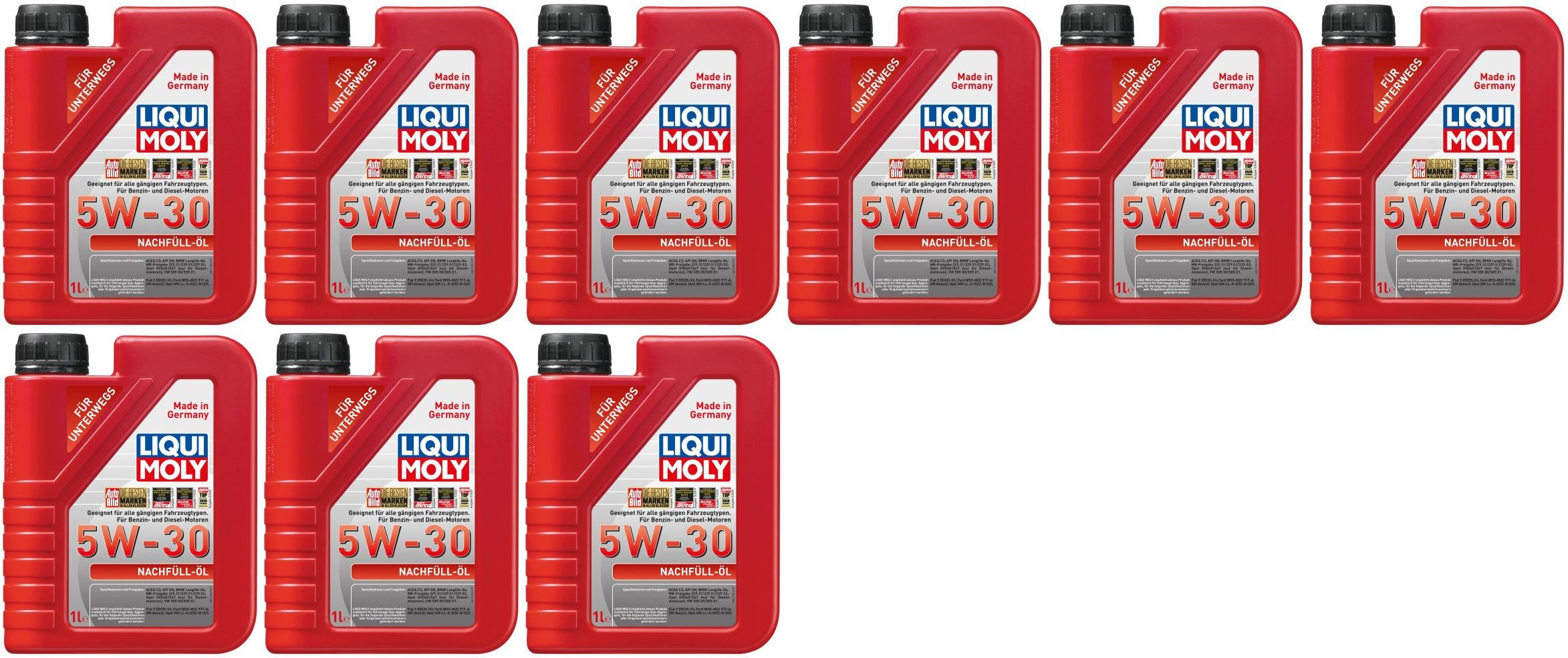 Liqui Moly 21286 Nachfüll-Öl 5W-30 Motoröl 9x 1l = 9 Liter