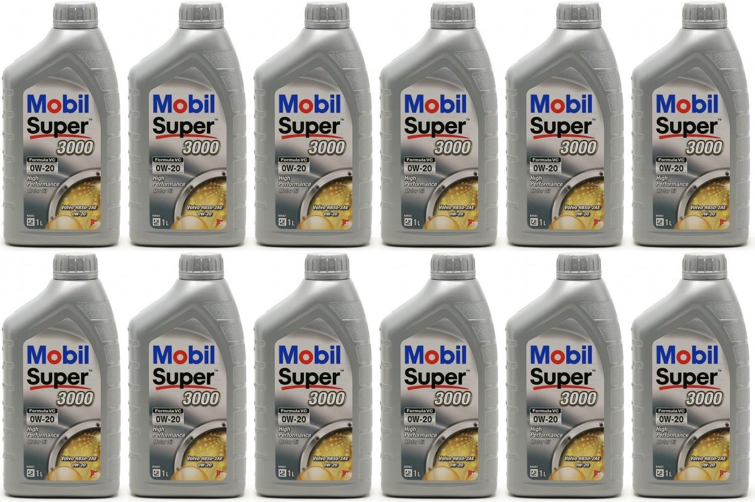 Mobil Super 3000 Formula VC 0W-20 Motoröl 12x 1l = 12 Liter