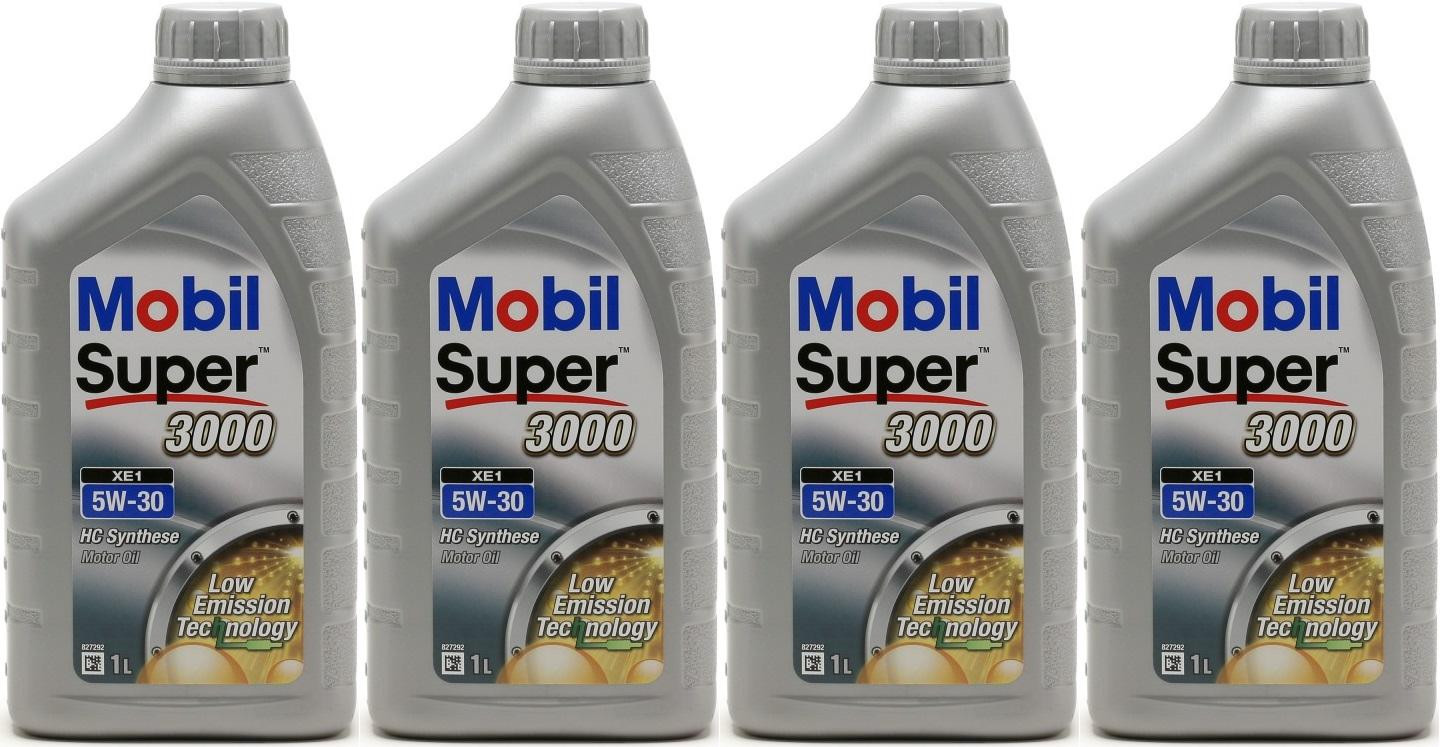 Mobil Super 3000 Formula XE X1 5W-30 Motoröl (BMW LL0-4)1l 4x 1l = 4 Liter