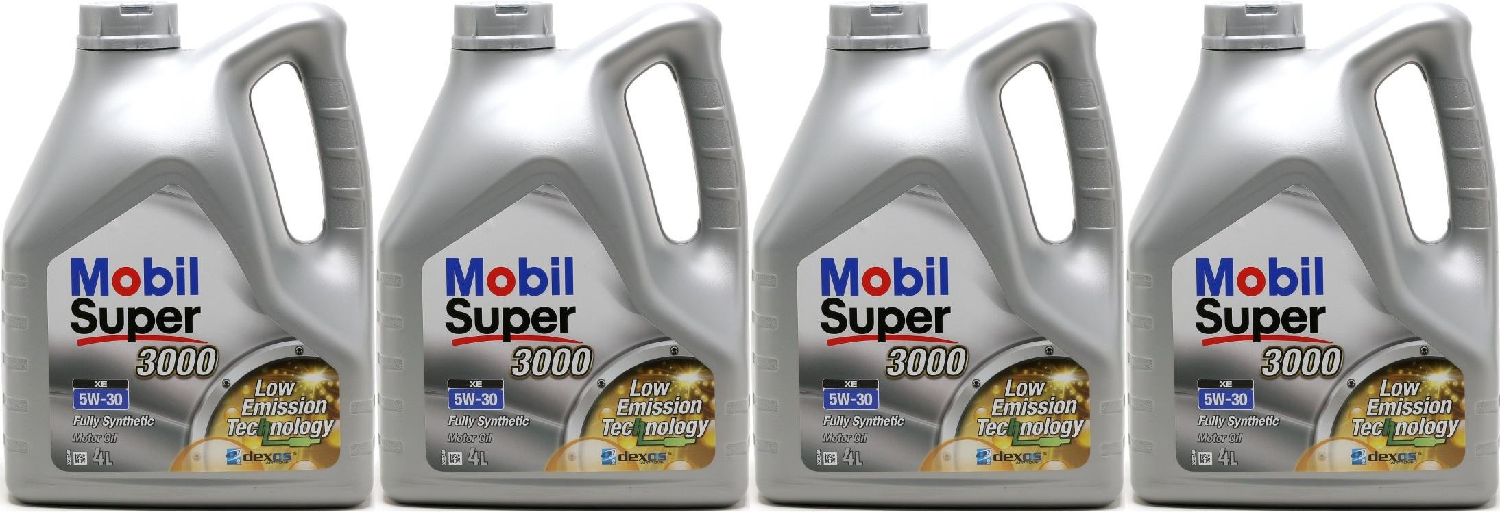 Mobil Super 3000 XE 5W-30 Motoröl 4x 4l = 16 Liter