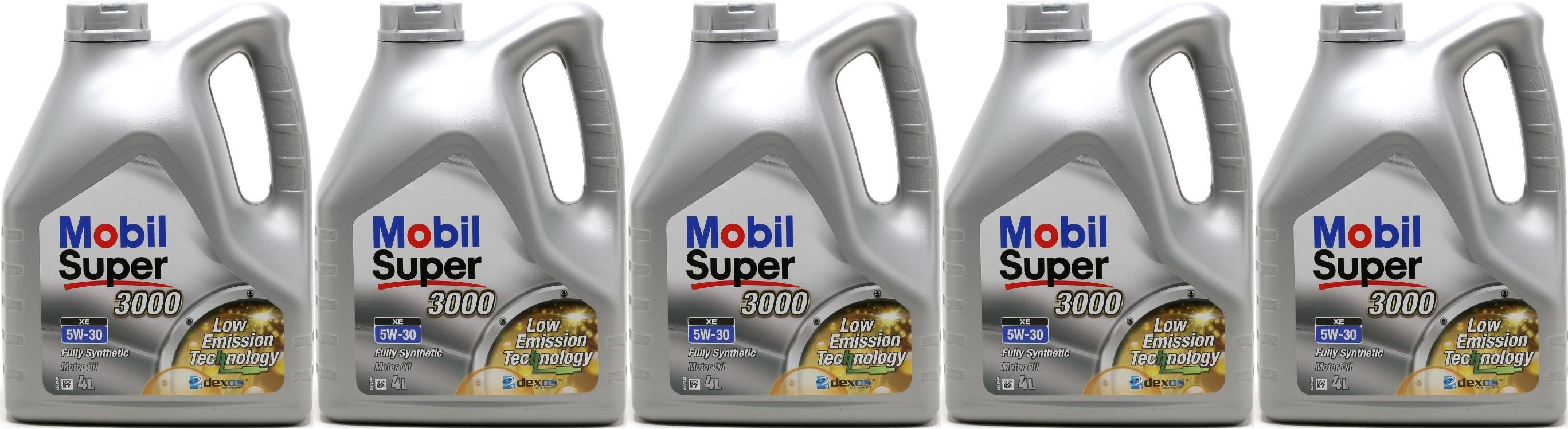 Mobil Super 3000 XE 5W-30 Motoröl 5x 4l = 20 Liter