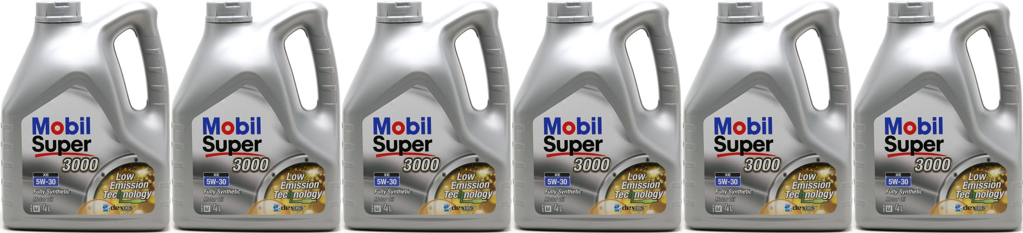 Mobil Super 3000 XE 5W-30 Motoröl 6x 4l = 24 Liter