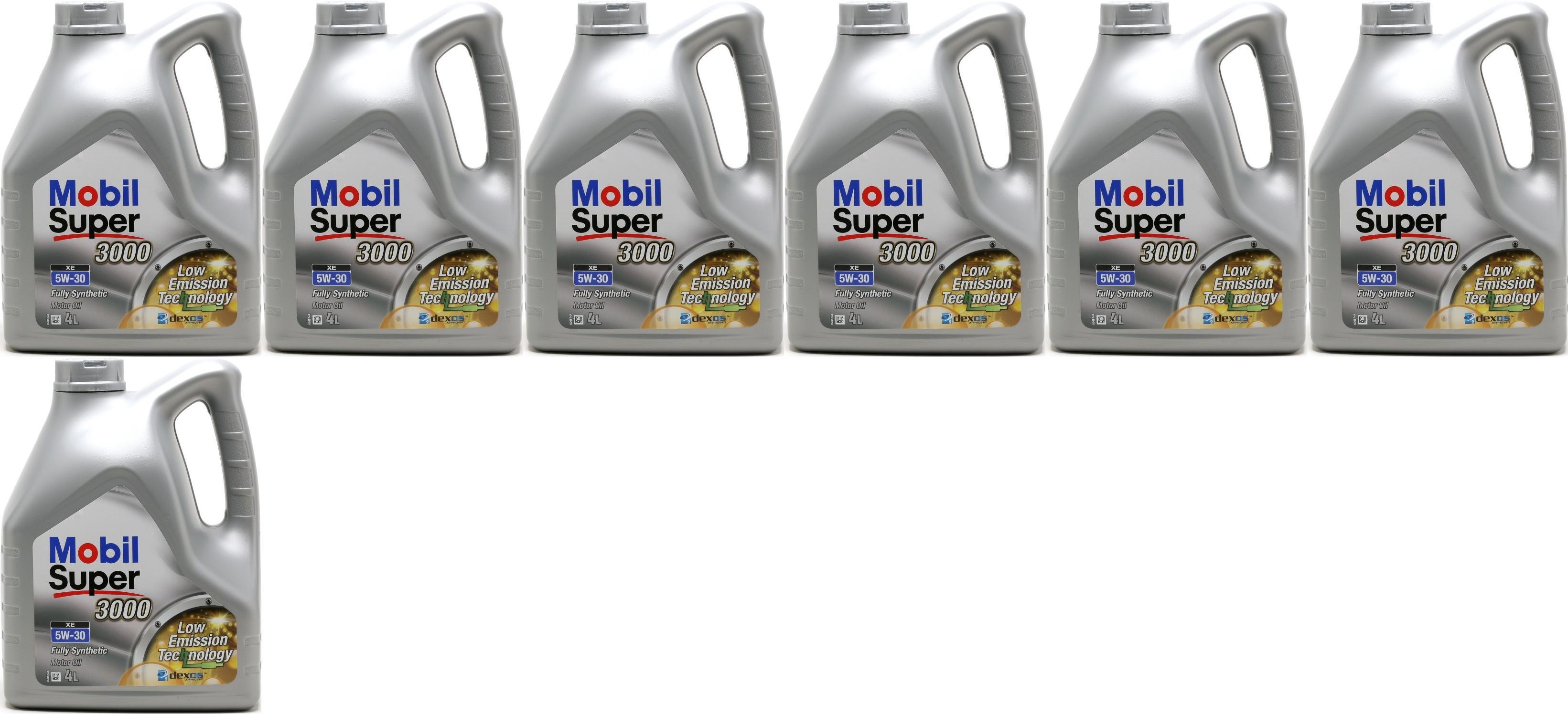 Mobil Super 3000 XE 5W-30 Motoröl 7x 4l = 28 Liter