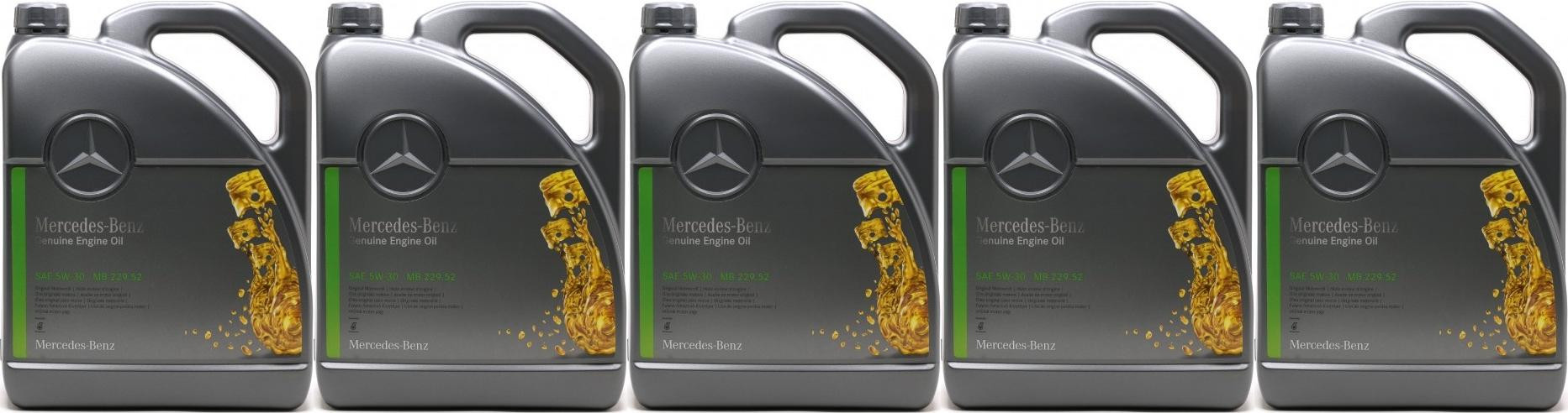 Original Mercedes Benz MB 229.52 5W-30 Motoröl 5x 5 = 25 Liter