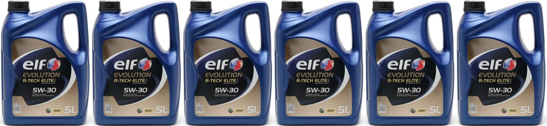 Elf Evolution R-Tech RN17 5W-30 Motoröl 6x 5 = 30 Liter