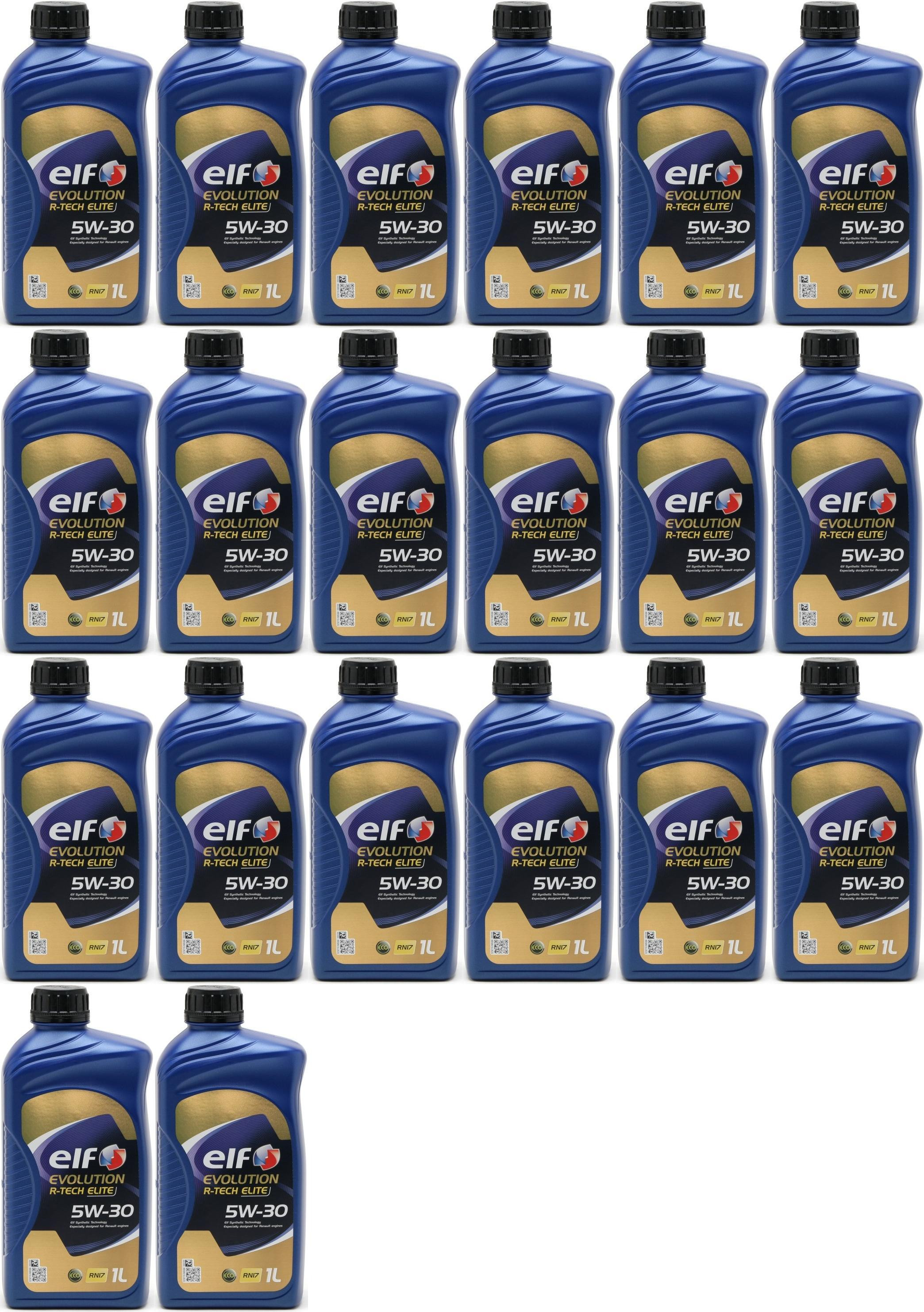 Elf Evolution R-Tech RN17 5W-30 Motoröl 20x 1l = 20 Liter