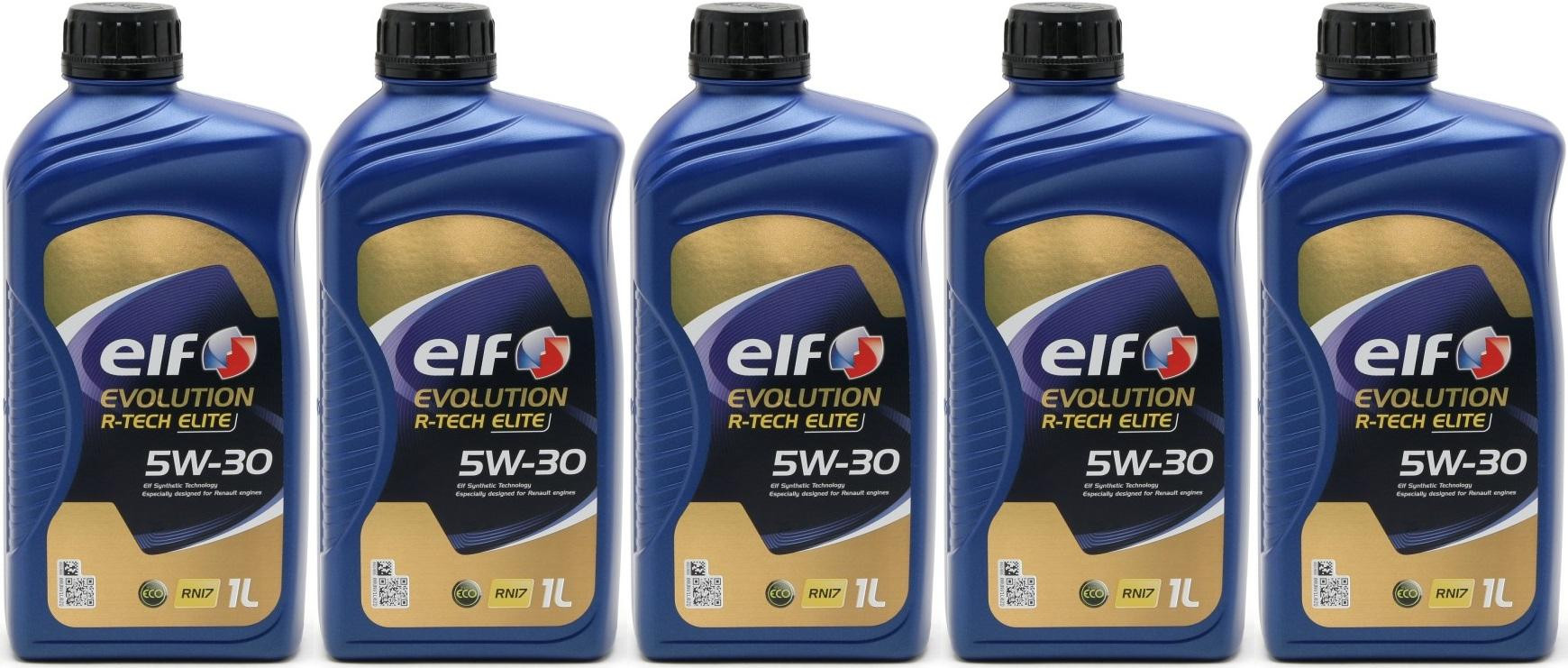 Elf Evolution R-Tech RN17 5W-30 Motoröl 5x 1l = 5 Liter