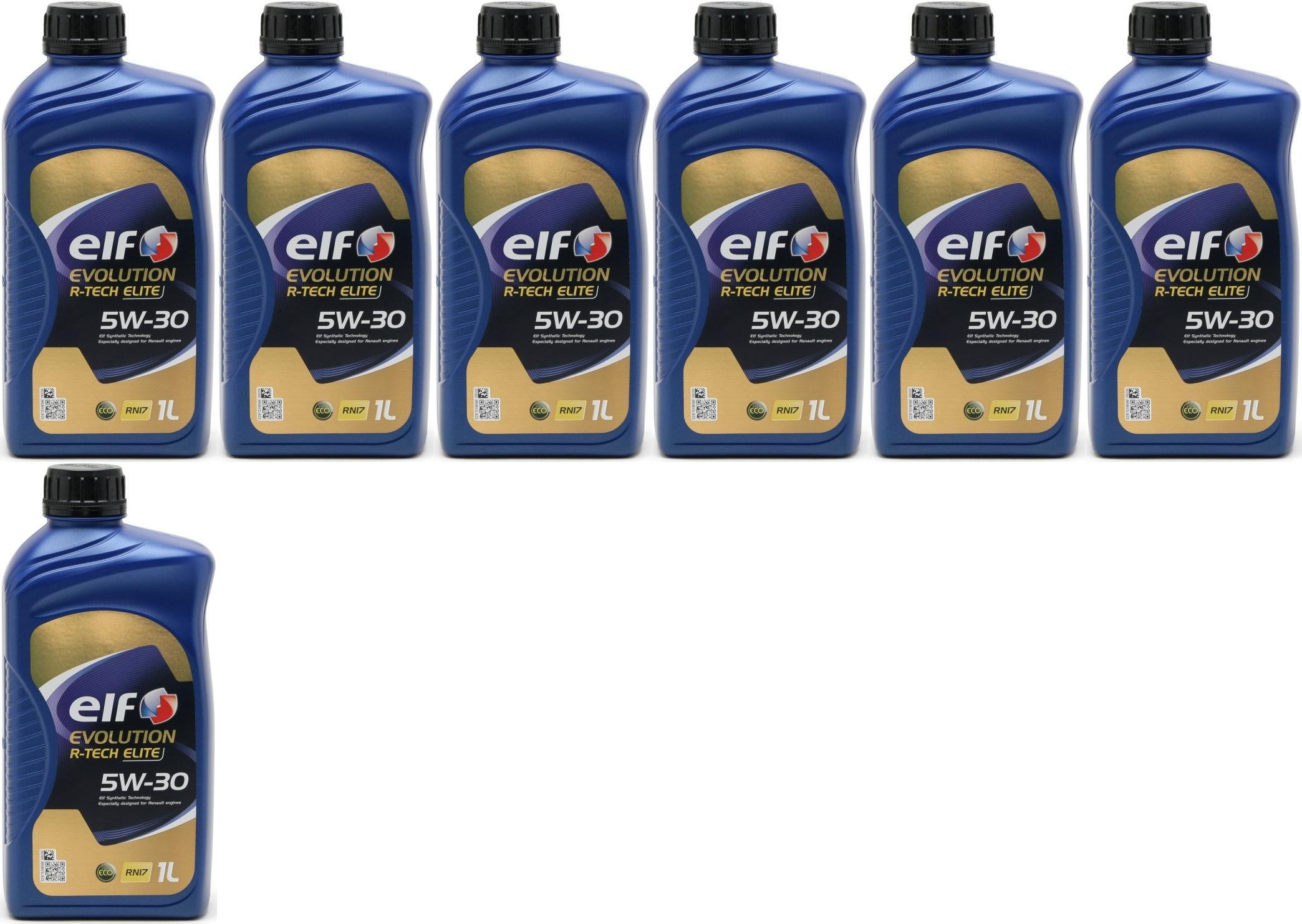 Elf Evolution R-Tech RN17 5W-30 Motoröl 7x 1l = 7 Liter