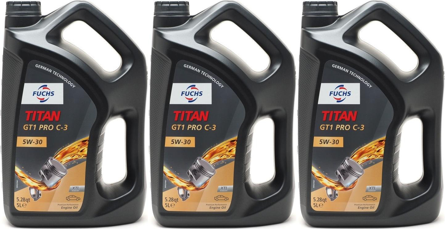 FUCHS TITAN GT1 Pro C-3 5W-30 Motoröl 3x 5 = 15 Liter