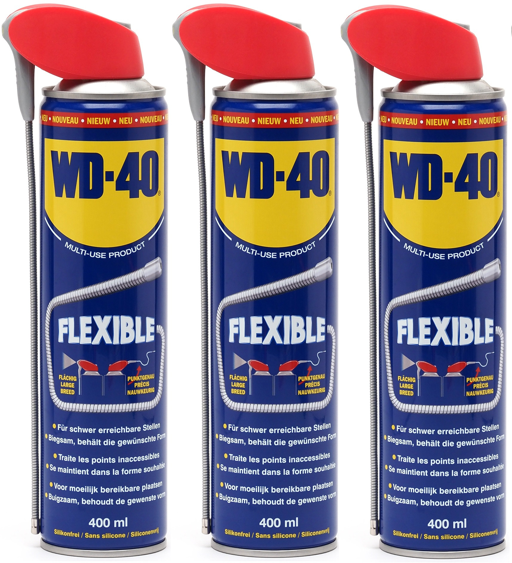 WD-40 Classic Multifunktionsöl Flexible 3x 400 Milliliter