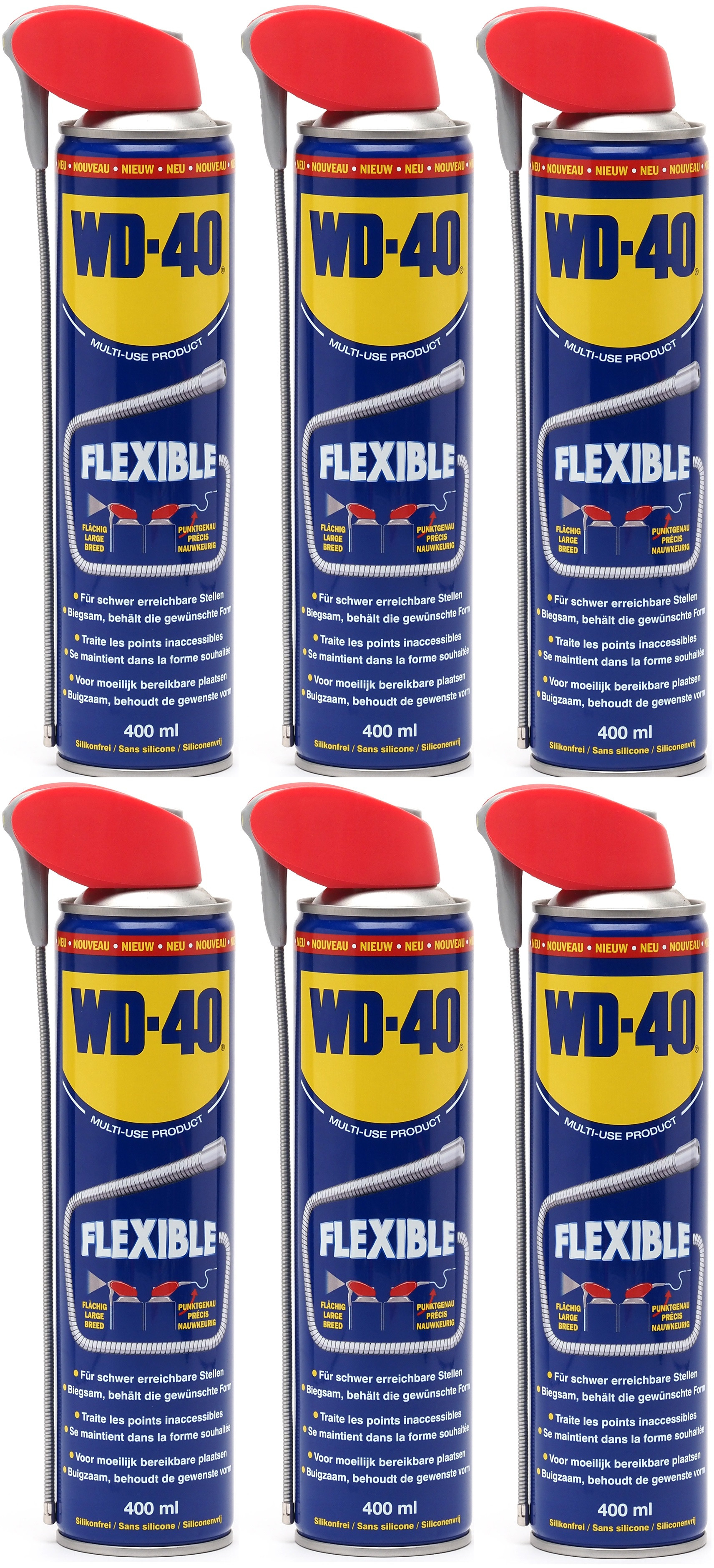WD-40 Classic Multifunktionsöl Flexible 6x 400 Milliliter